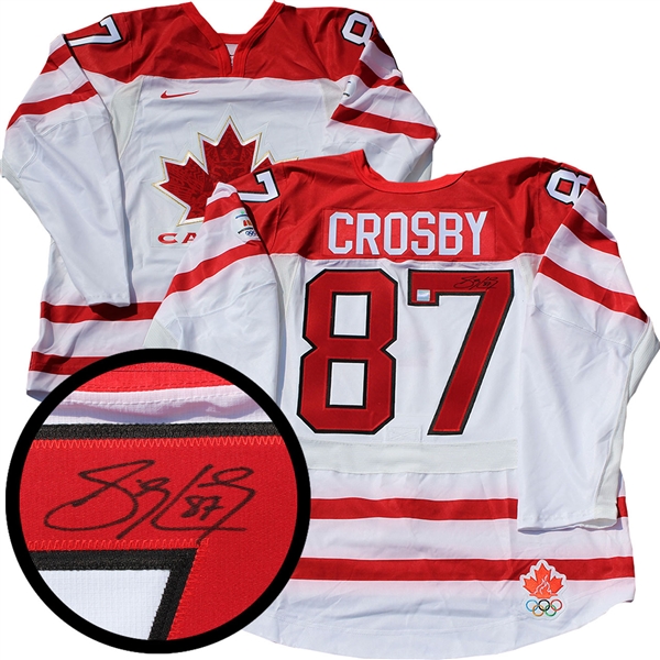 Sidney Crosby Signed Team Canada Game Model 2010 Olympics White Jersey