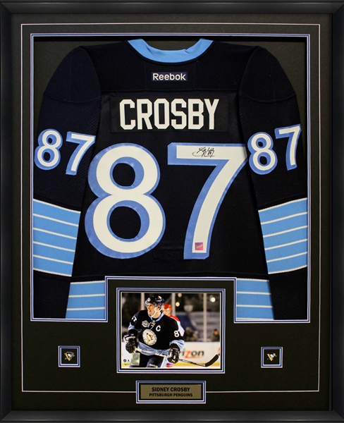 Sidney Crosby Signed Framed Jersey Penguins 2011 Winter Classic Team Issued Reebok