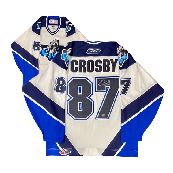 Sidney Crosby Signed Oceanic Rimouski White Reebok Replica Jersey