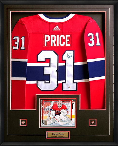 Carey Price Signed Jersey Framed Canadiens Red Adidas