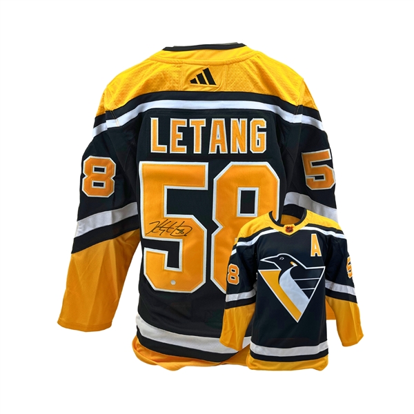 Kris Letang Signed Jersey Penguins 2022 Reverse Retro Adidas Black