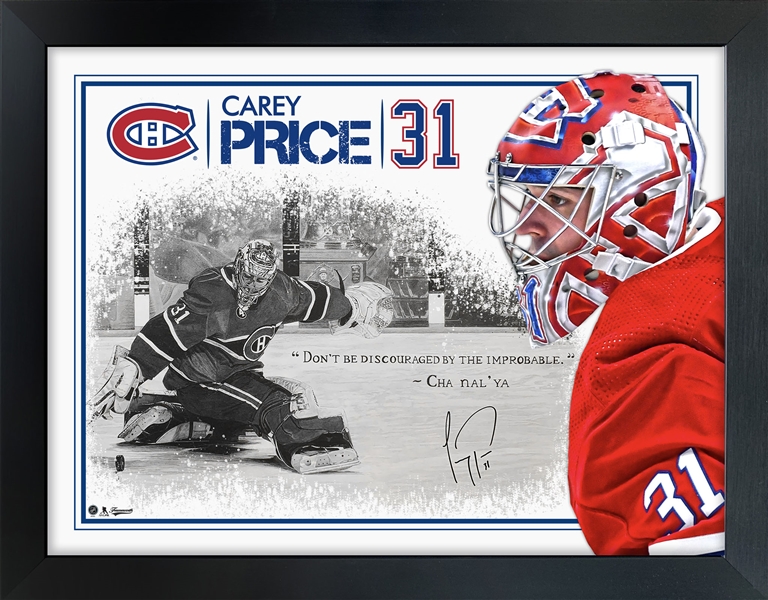 Carey Price Signed Print PhotoGlass Frame Canadiens