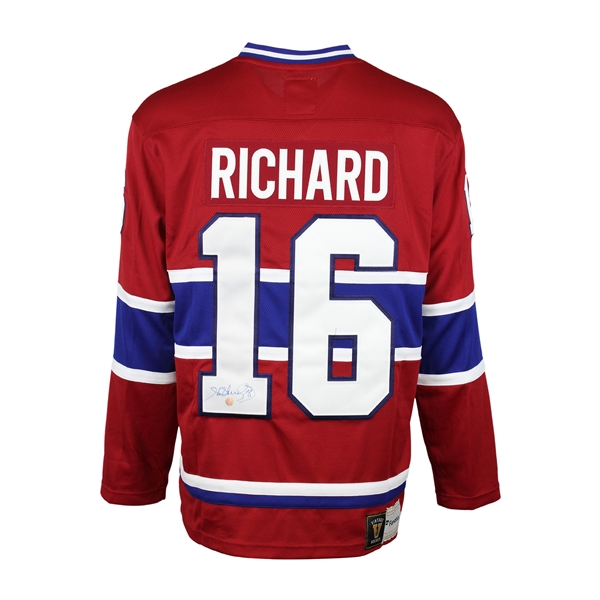 Henri Richard Signed Jersey Montreal Canadiens Red Vintage Fanatics