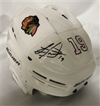 Jonathan Toews Signed White Helmet "imperfect"