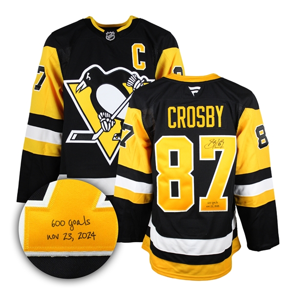 Sidney Crosby Signed Jersey Penguins Black Fanatics Premium Insc “600 Goals” + Date L/E 79/87