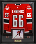 Mario Lemieux Signed Framed Team Canada 2004 WCOH Nike Jersey Red