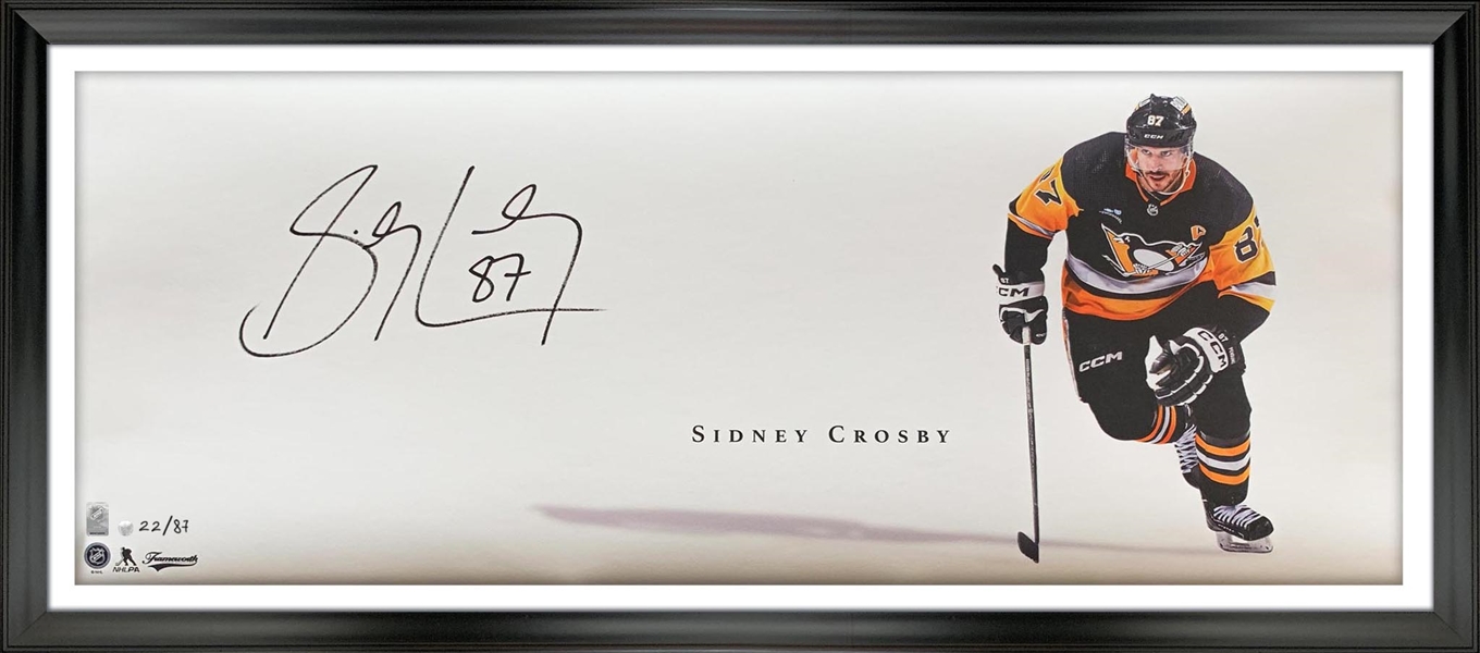 Sidney Crosby Signed 18x44 Framed Oversize Signature Print (Limited Edition 23 of 87)