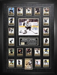 Sidney Crosby Pittsburgh Penguins Signed Framed 8x10 Action Photo with Rookie Season Trading Hockey Card Set And Piece of Net