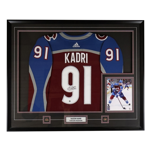 Nazem Kadri Signed Framed Colorado Avalanche Burgundy Adidas Authentic Jersey