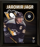 Jaromir Jagr Signed Framed PhotoGlass Pittsburgh Penguins Puck