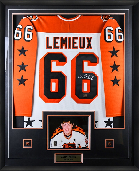 Mario Lemieux Signed 1985 All-Stars CCM Vintage Framed Jersey