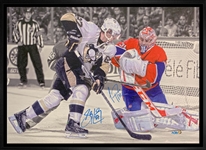 Sidney Crosby and Carey Price Signed 20x29 Canvas Framed Dual Signed Action (Limited Edition of 87)