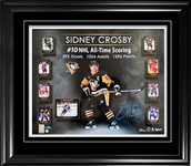 Sidney Crosby Signed 16x20 Framed PhotoGlass Penguins #10 NHL SCORING L/E 87