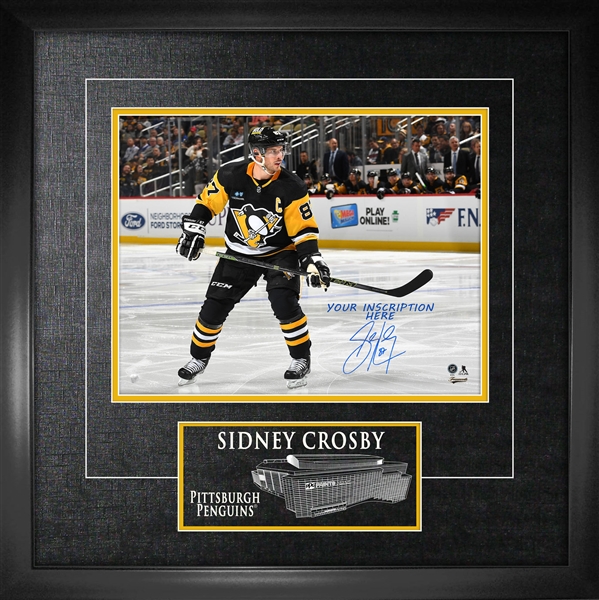 Sidney Crosby Signed, Personalized and Framed 11x14 Pittsburgh Penguins Action Photo