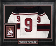 Jonathan Toews Signed Framed Shattuck St. Marys White Jersey