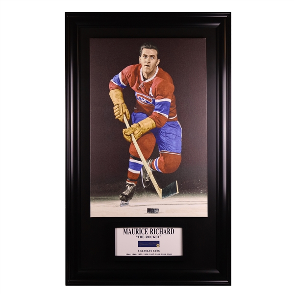 Maurice Richard Signed Deluxe 45 X 29 Canvas Frame