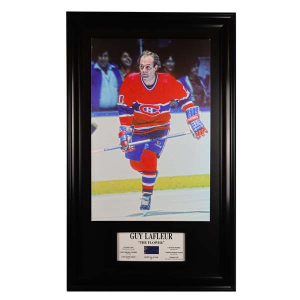 Guy Lafleur Signed Deluxe 45 X 29 Canvas Frame