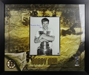 Bobby Orr Signed and Framed Photo Hugging Cup