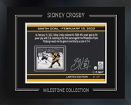 Sidney Crosby Signed Milestone Print Framed 500th Goal Penguins (Limited Edition of 87)