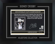 Sidney Crosby Signed Milestone Print Framed 2016 Stanley Cup Penguins (Limited Edition of 87)