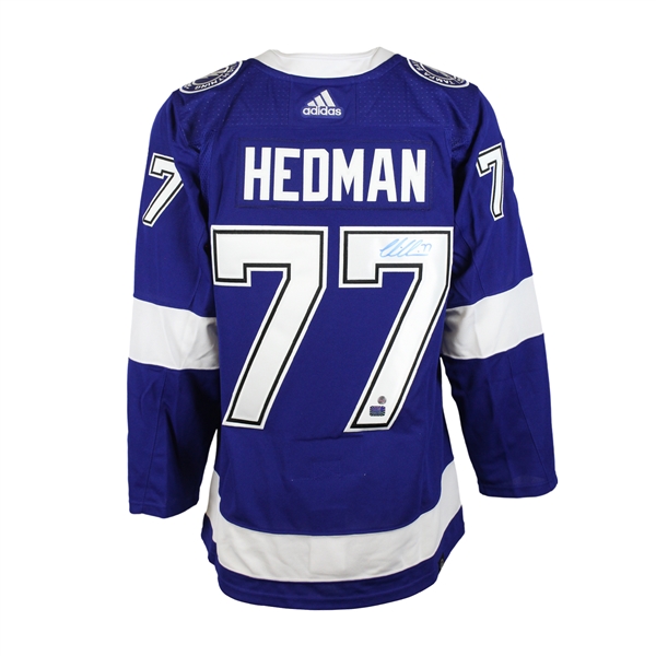 Victor Hedman Signed Tampa Bay Lightning Adidas Auth. Jersey "C"