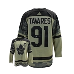 John Tavares Signed Jersey Toronto Maple Leafs 2022 Military Appreciation Green Adidas