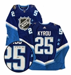 Jordan Kyrou Signed 2022 NHL All-Star Blue Adidas Authentic Jersey with "1st NHL All-Star Game" Inscribed LE 25/50