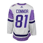 Kyle Connor Signed Jersey Winnipeg Jets 2022 Hockey Fights Cancer Adidas