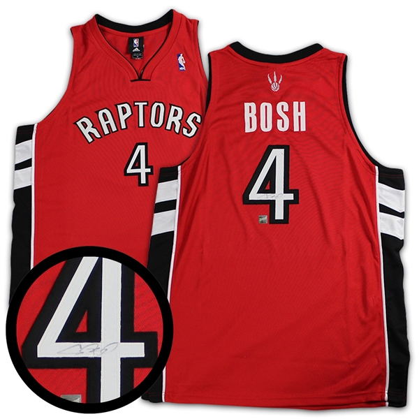 Chris Bosh Signed Raptors Red Pro Adidas Jersey