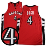 Chris Bosh Signed Raptors Red Pro Adidas Jersey