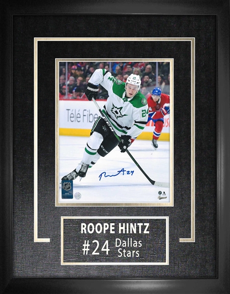 Roope Hintz Signed Framed Dallas Stars 8x10 Photo Away