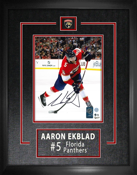 Aaron Ekblad Signed 8x10 Etched Mat Panthers Shooting