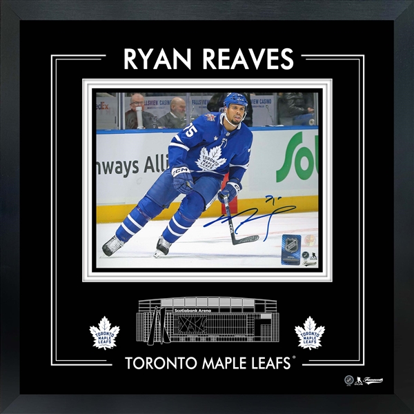 Ryan Reaves Signed 8x10 PhotoGlass Frame Maple Leafs Action