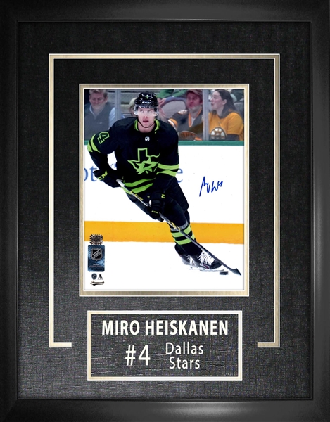 Miro Heiskanen Signed Framed Dallas Stars Photo Alternate