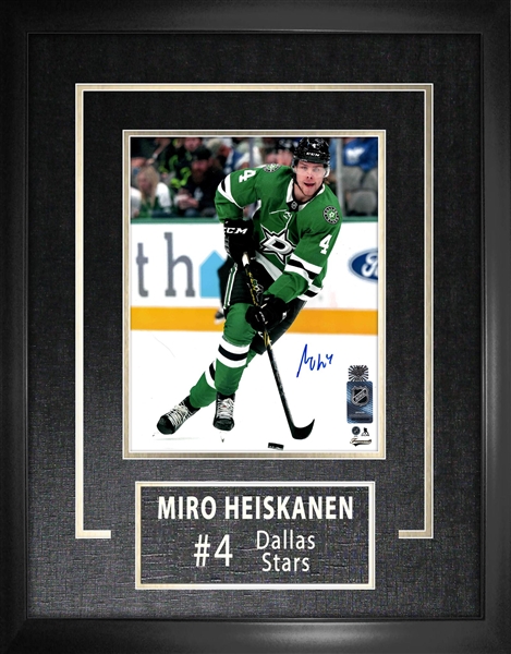 Miro Heiskanen Signed Framed Dallas Stars Photo Home