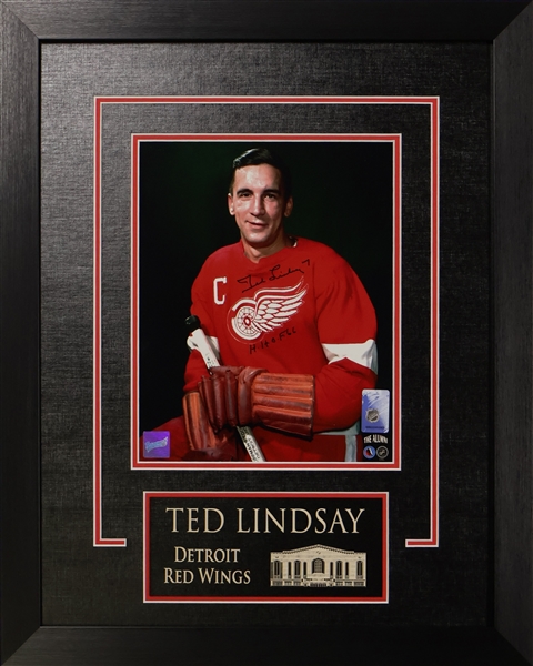 Ted Lindsay Signed Framed 8x10 Photo