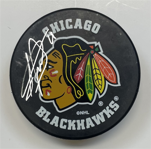 Jonathan Toews Chicago Blackhawks Signed Puck "imperfect"