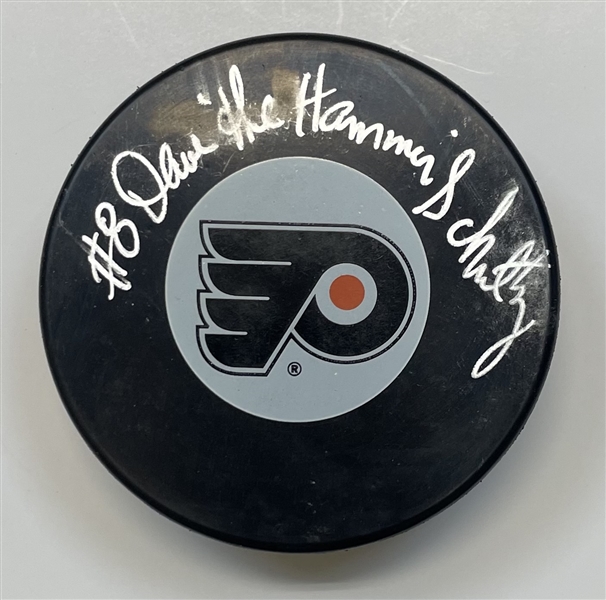 Dave Shultz Philadelphia Flyers Signed Puck "imperfect"