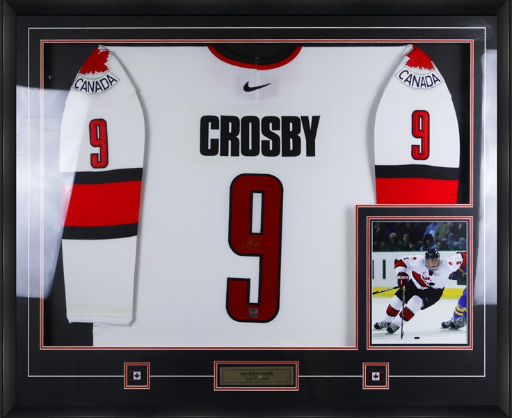 Sidney Crosby Signed Framed Jersey 2005 Team Canada World Juniors Game Model Nike White