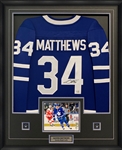 Auston Matthews Signed Framed Jersey Toronto Maple Leafs Fanatics Blue