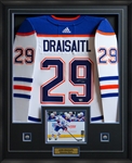 Leon Draisaitl Signed Jersey Framed Edmonton Oilers White Adidas