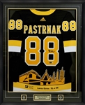 David Pastrnak Signed Boston Bruins Adidas Authentic Skyline Framed Jersey LE 51/88