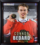 Connor Bedard Signed Puck Deluxe Frame