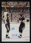 Sidney Crosby and Kris Letang Signed 20X29 Canvas Framed Celebration (Limited Edition of 87)