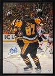 Sidney Crosby Signed Framed Pittsburgh Penguins 20x29 500th Goal Celebration Canvas (Limited Edition of 87)