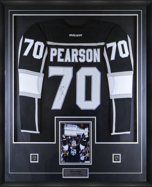 Tanner Pearson Signed Framed Los Angeles Kings Bauer Jersey