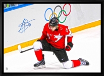 Jonathan Toews Signed 20x29 Canvas Framed Canada Celebration