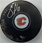 Johhny Gaudreau Calgary Flames Signed Puck