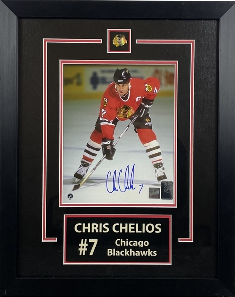 Chris Chellios Chicago Blackhawks Signed Framed 8x10