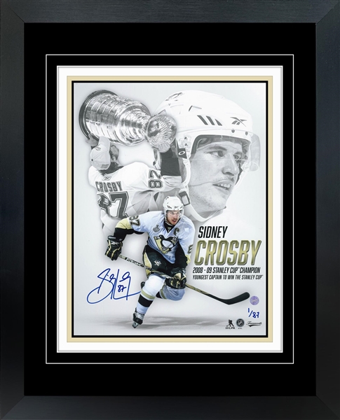 Sidney Crosby Signed 11x14 Framed PhotoGlass Penguins (Limited Edition of 87)